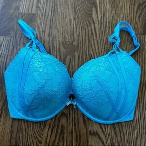 Adore Me Roxana bright blue lace push-up bra, size 36DDD